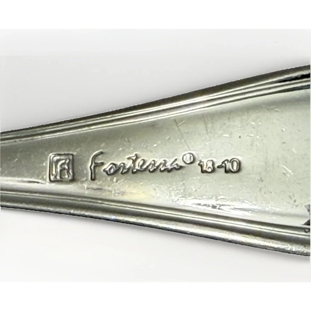 Fortessa Medici Stainless Flatware Dinner Forks 18/10 Fluted Scroll 8